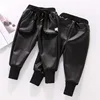 Fall Winter Faux Leather Pants Children Pants Warm Boys Trousers Thicken Casual Cargo Pants Kids Girls Clothing 2 4 6 8 10 Years 1