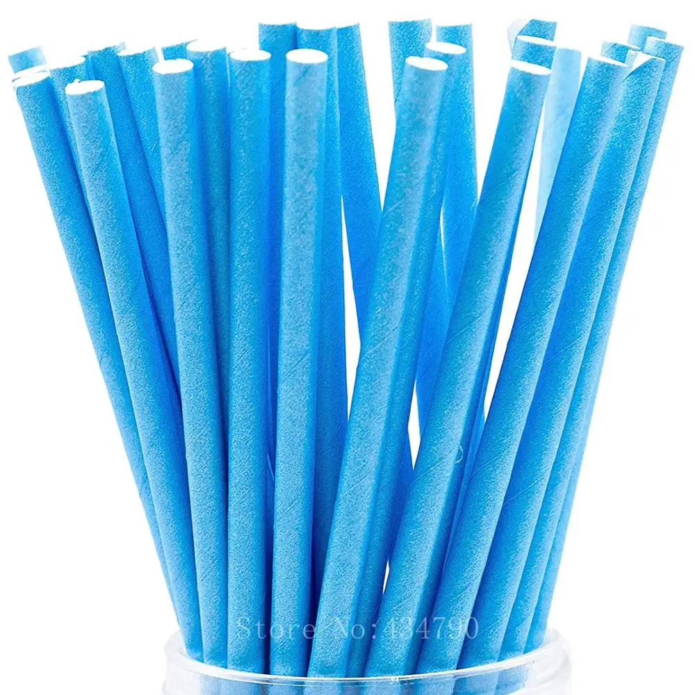 

200 шт., соломинки из простой синей бумаги, однотонная Питьевая сода, Ресторан, Бар, кофе, коктейльный сок для мальчиков, детский душ, день рожд...