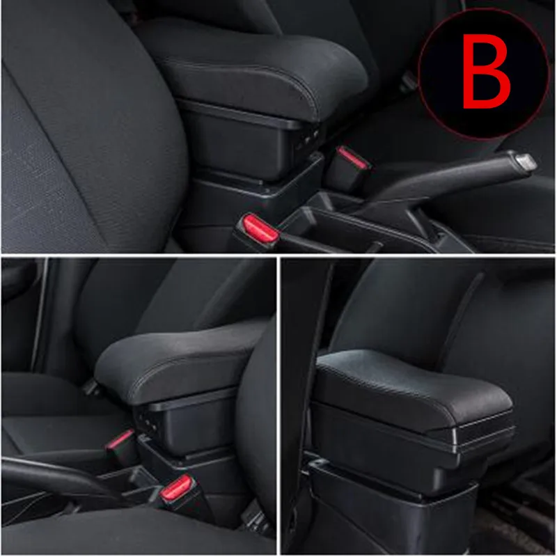 B black black line Для Datsun on-DO подлокотник коробка Datsun mi-DO Универсальный Автомобильный центральный подлокотник коробка для хранения аксессуары - Название цвета: B black black line