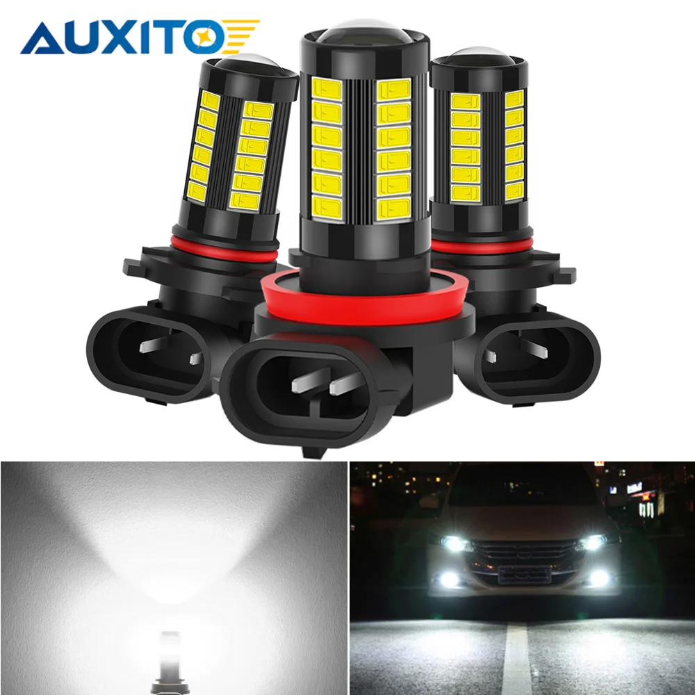 AUXITO 2Pcs H8 LED White H10 H11 LED Fog Lights H16 Bulb Car Driving Lamp for Kia Rio 3 Ceed Spectra Toyota Corolla 150 Camry 40