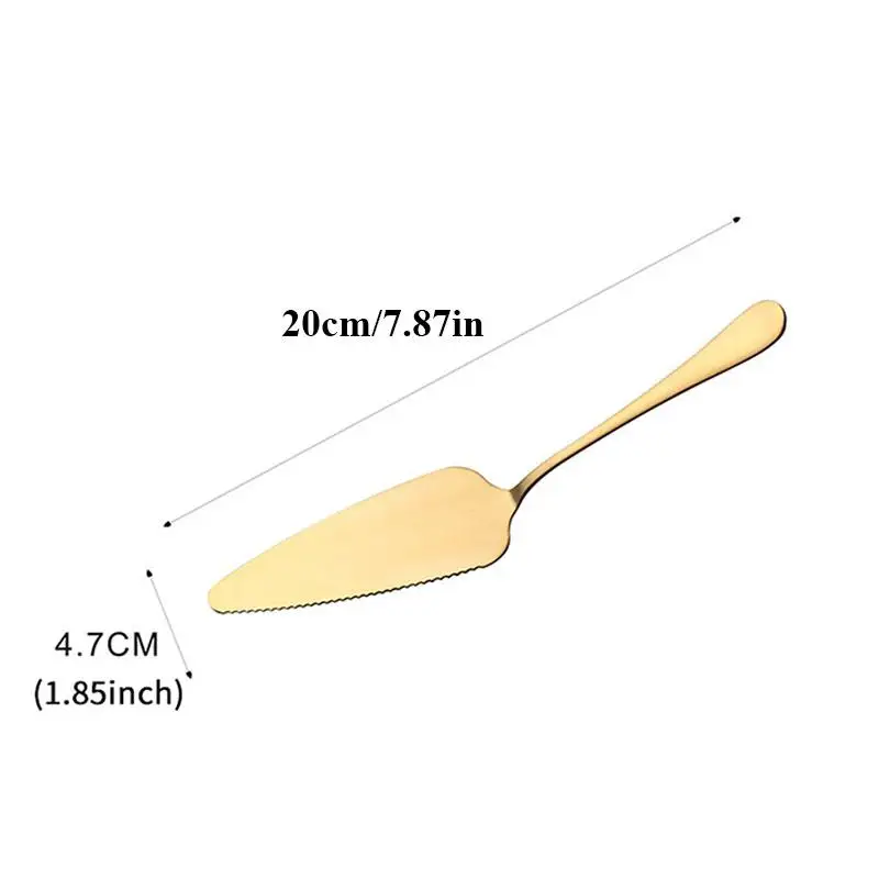 Colorful Stainless Steel Pizza Shovel Serrated Edge Cake Server Blade Cutter Cheese Cutlery Pastry Spatula Bakeware Tools |