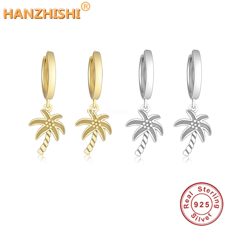 Женские Висячие серьги с кокосовой пальмой из 100% стерлингового серебра 925 пробы