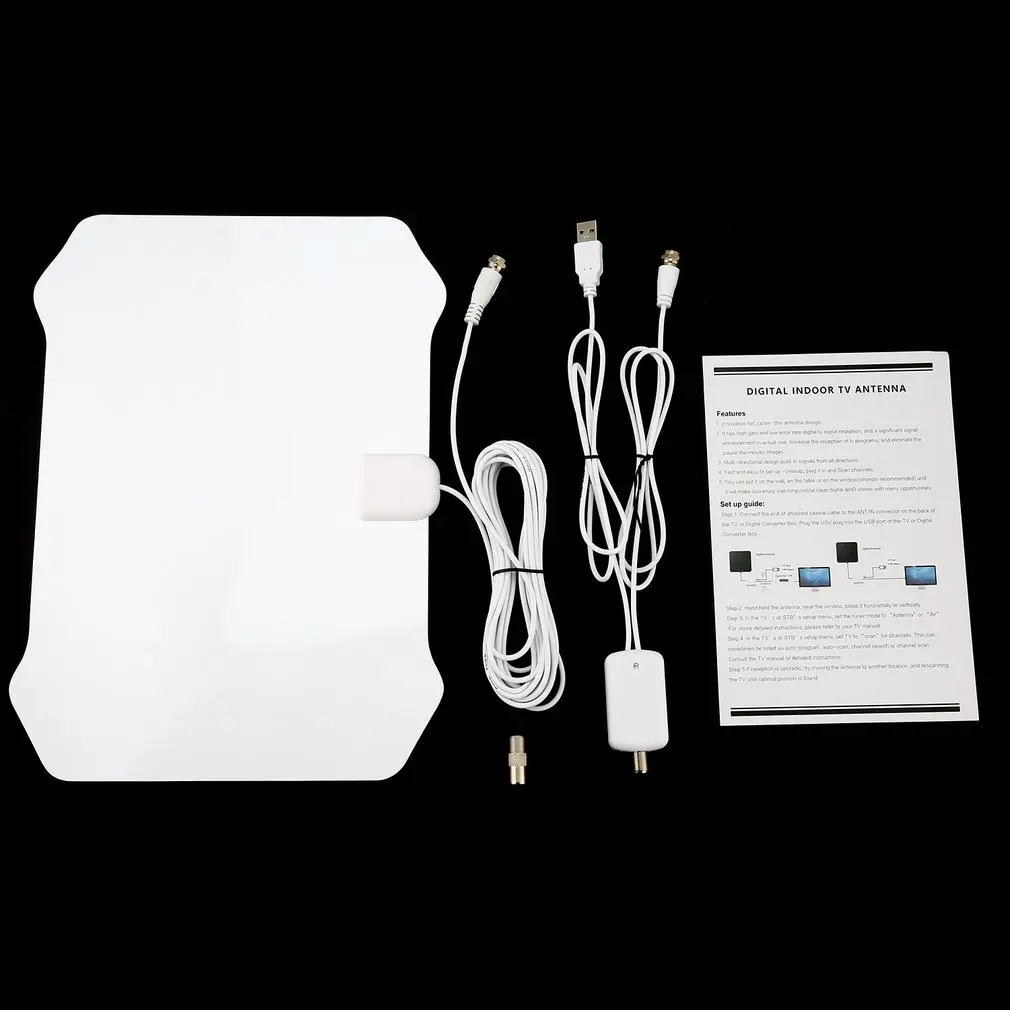 Диапазон приема 80 миль цифровая комнатная ТВ антенна для HD телевизора в форме