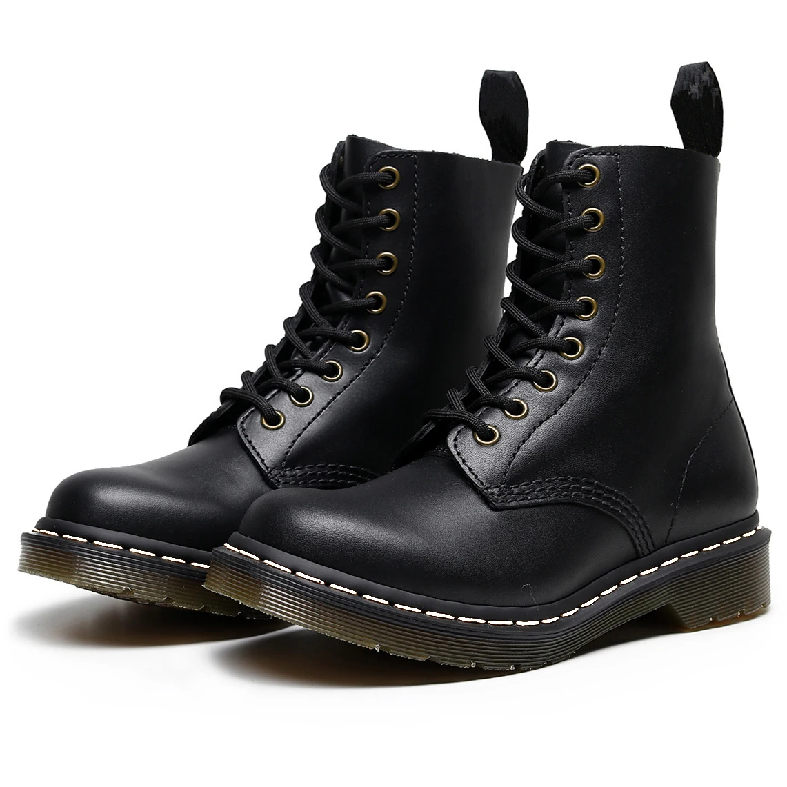 

Genuine Leather Ankle Women Boots Autumn Winter Round Toe Lace Up High Top Fashion Warm Snow shoes Motorcycle Boots black Couple