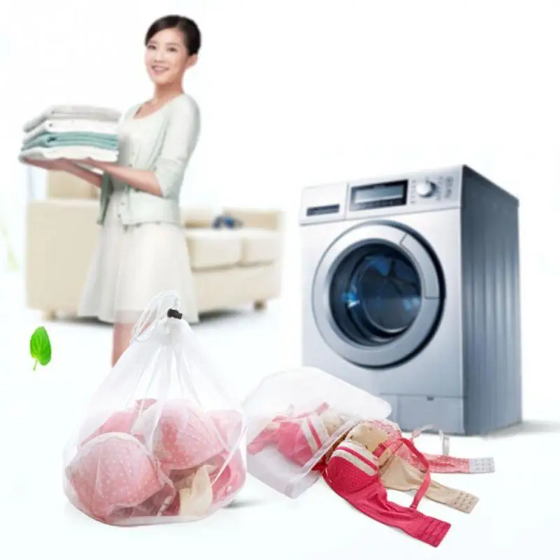 

Laundry Mesh Bags Drawstring Net Laundry Saver Mesh Washing Pouch Strong Washing Machine Thicken Net Bag Laundry Bra Aid Pack