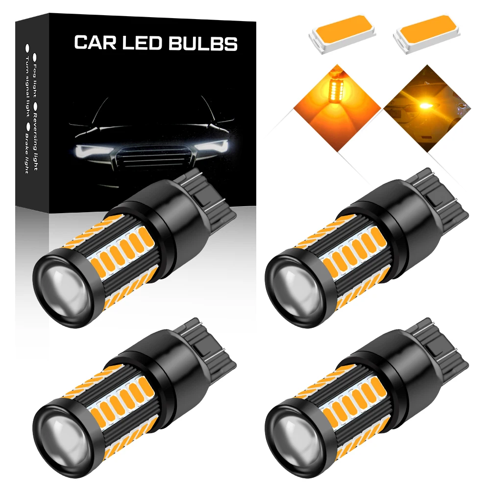 1 шт. CANBUS 12-24V T20 7440 7443 светодиодный W21W W21/5 Вт 5730 33SMD горки белый красный светодиодный лампы для стоп-сигнал поворот сигнальных огней