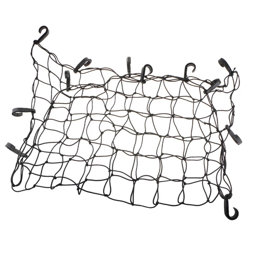 

Black Latex Cargo Net Strech Luggage Netting And 12 Adjustable Plastic