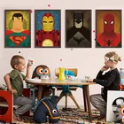 Винтажный аниме постер Marvel, Капитан Америка, Железный человек, минималистичные картины на холсте для детской комнаты, настенный художественный Декор