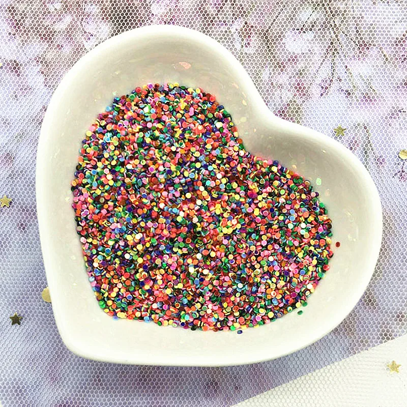 Gillter Sequin 1 мм круг в горошек разноцветные ПВХ свободные блестки пайетки вечерние