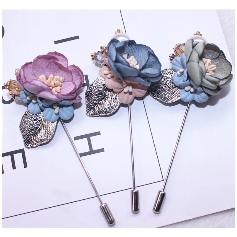 I Remiel ткань цветок роскошное украшение длинная игольчатая брошь значок отворот