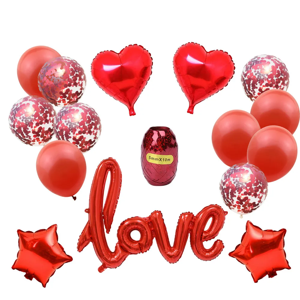 ZLJQ воздушные шары из фольги Love Kit Свадебные украшения Звездный конфетти баллон