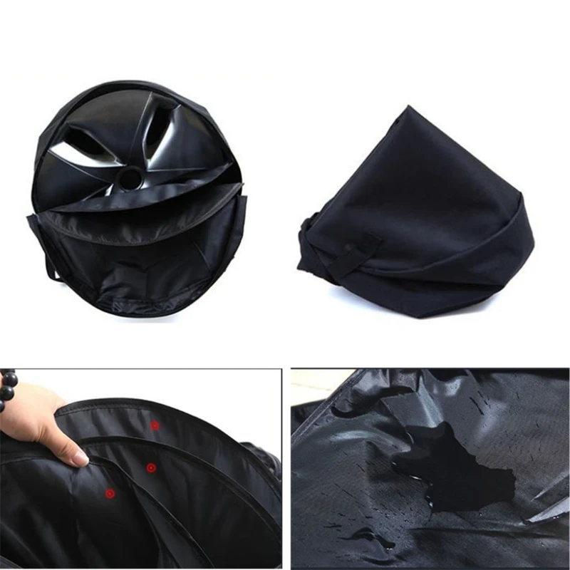 

K0AF For Model3 ModelY Car Wheel Cap Storage Bag Oxfrod Cloth Storage Carrying Bag Car Accessories
