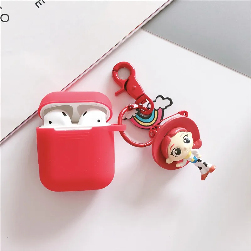 Милый силиконовый наушник чехол для AirPods История игрушек мультфильма брелок защитный противоударный чехол для Apple AirPods 2 аксессуары