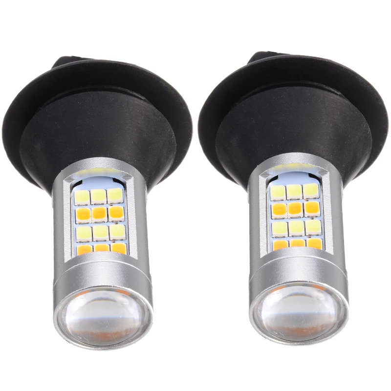 

2pcs 1156 P21W S25 BA15S 42LED White Amber Dual Mode Car Daytime Running Light+Turn Signal Dual Mode DRL LED External Light
