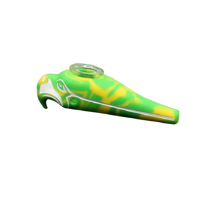 

Creative eagle mouth silicone cartoon glass cigarette holder silicone water pipe foreign trade smoking accessories