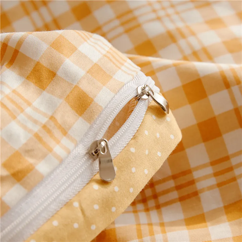 

Ins Nordic Style Cotton Bedding Set Square Lattice Queen Size Single Double Dormitory Family Bed Sheet Duvet Cover Bedroom Decor
