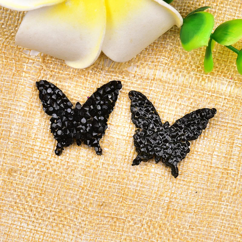 10 шт./лот дизайн в форме бабочки Стразы с горячей фиксацией мотивы термоклейкие
