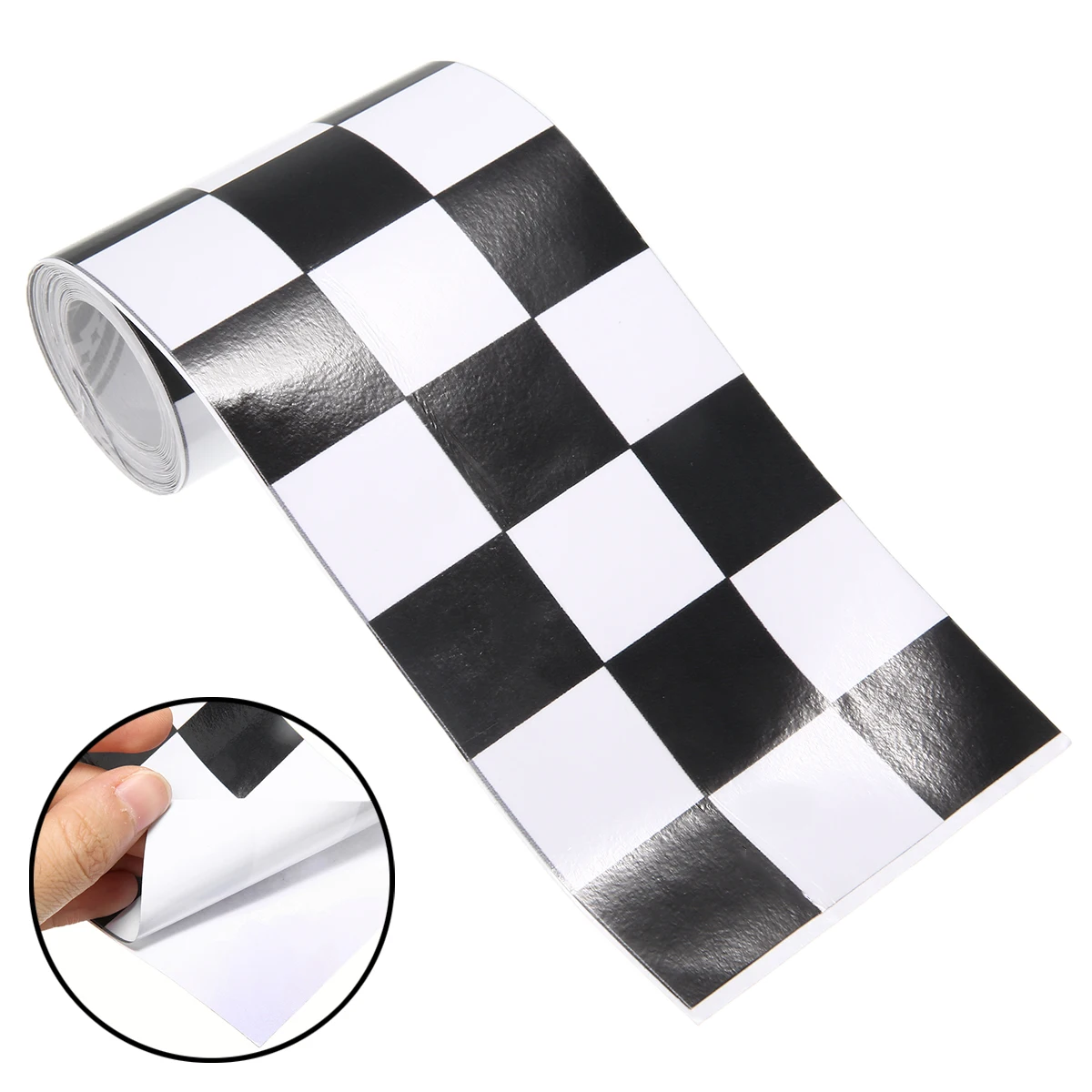 

Universal 1pc 275cm Black&White Checkered Vinyl Sticker Tape Car Motorcycle Bikes Helmets Body Tank Decal Auto Racing DIY