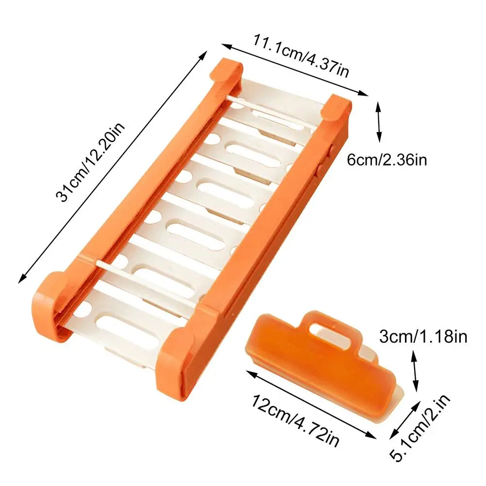 

Adjustable Kitchen Fridge Drawer Organizer Hanging Stretchable Food Storage Rail Rack Fresh Spacer Layer Storage Rack