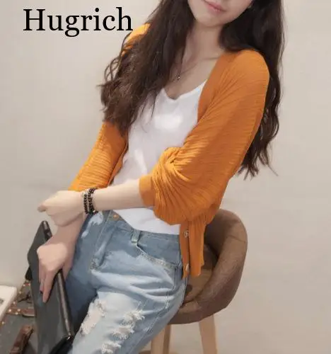 

2021 Autumn Spring Women Cardigan Short Single Button Long Sleeve solid European Harajuku Basic Sweaters V-neck Female Tops