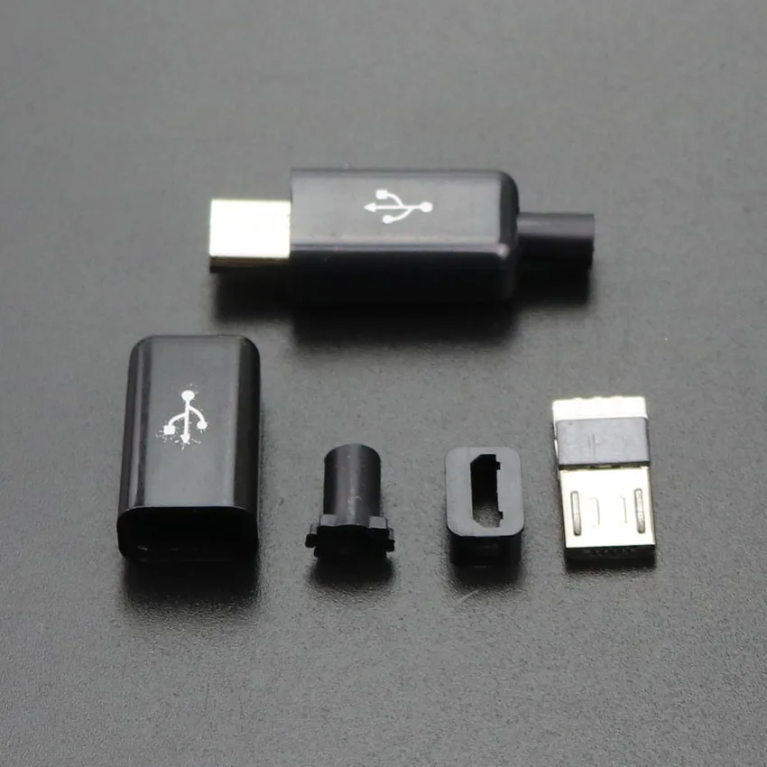 ChengHaoRan USB 2.0/Type C/Micro Male jack Charging Plug Welding USB-C Adapter 3/4 in 1 5A Large Current Connector With Case |