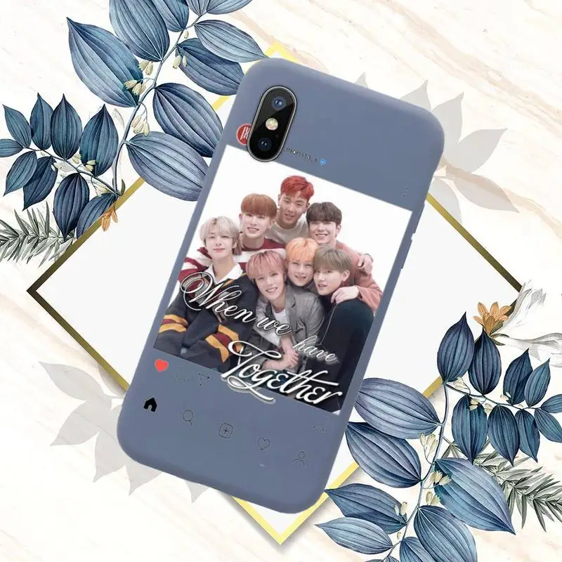 

monsta x Phone Case Blue Candy Color for iPhone 11 12 mini pro XS MAX 8 7 6 6S Plus X SE 2020 XR