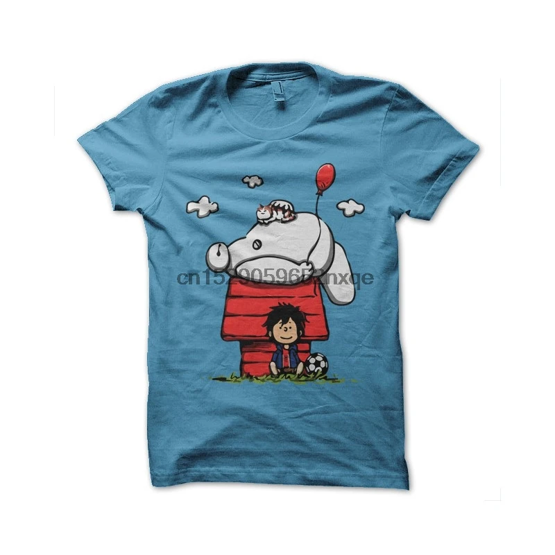 Мужская футболка с изображением большого героя 6 голубая неба женская