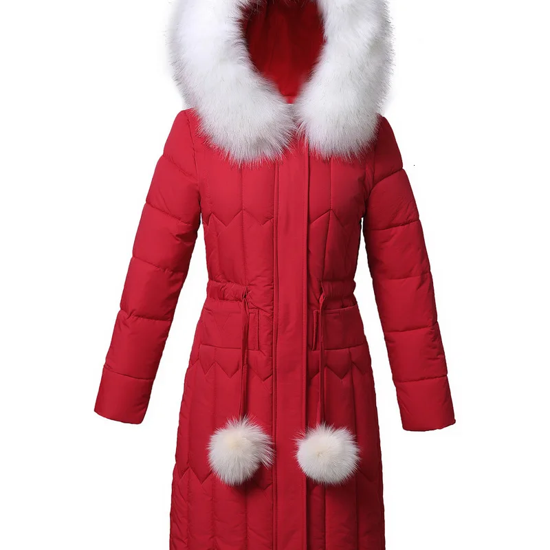 Long section hooded down cotton women's 2019 new Korean version of the self-cultivation hair ball large size coat | Женская одежда