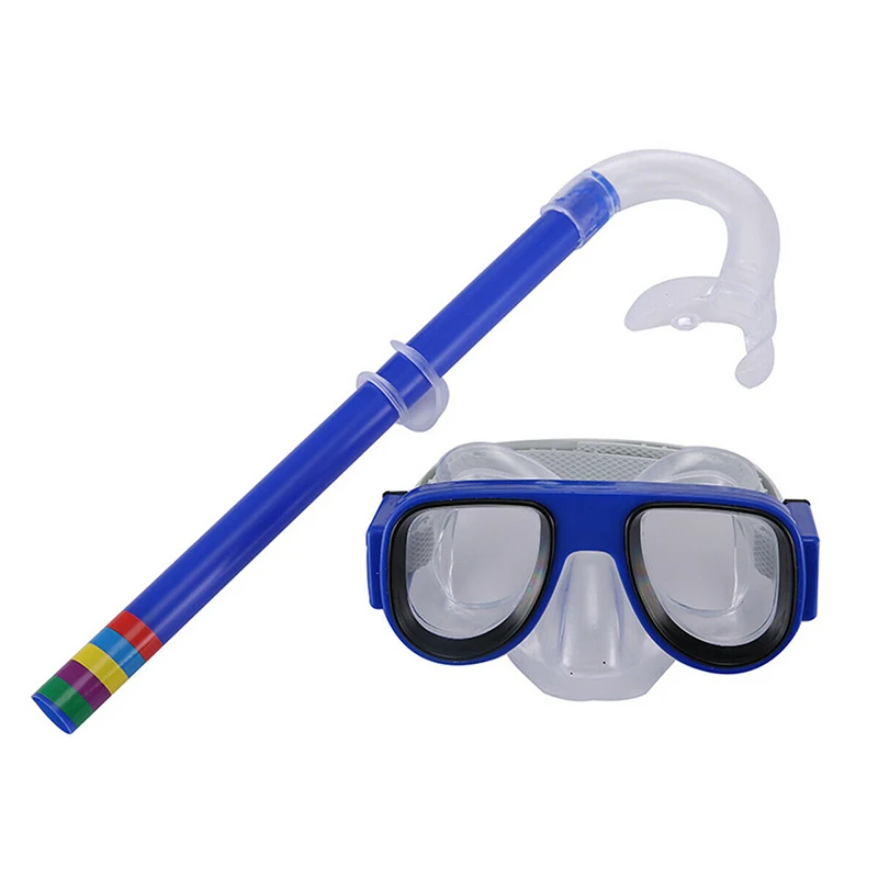 Синий Стиль, 5 цветов, комплект для плавания с аквалангом для детей 3-8 лет, детская безопасная маска для подводного плавания и дайвинга+ комплект для подводного плавания - Цвет: Синий