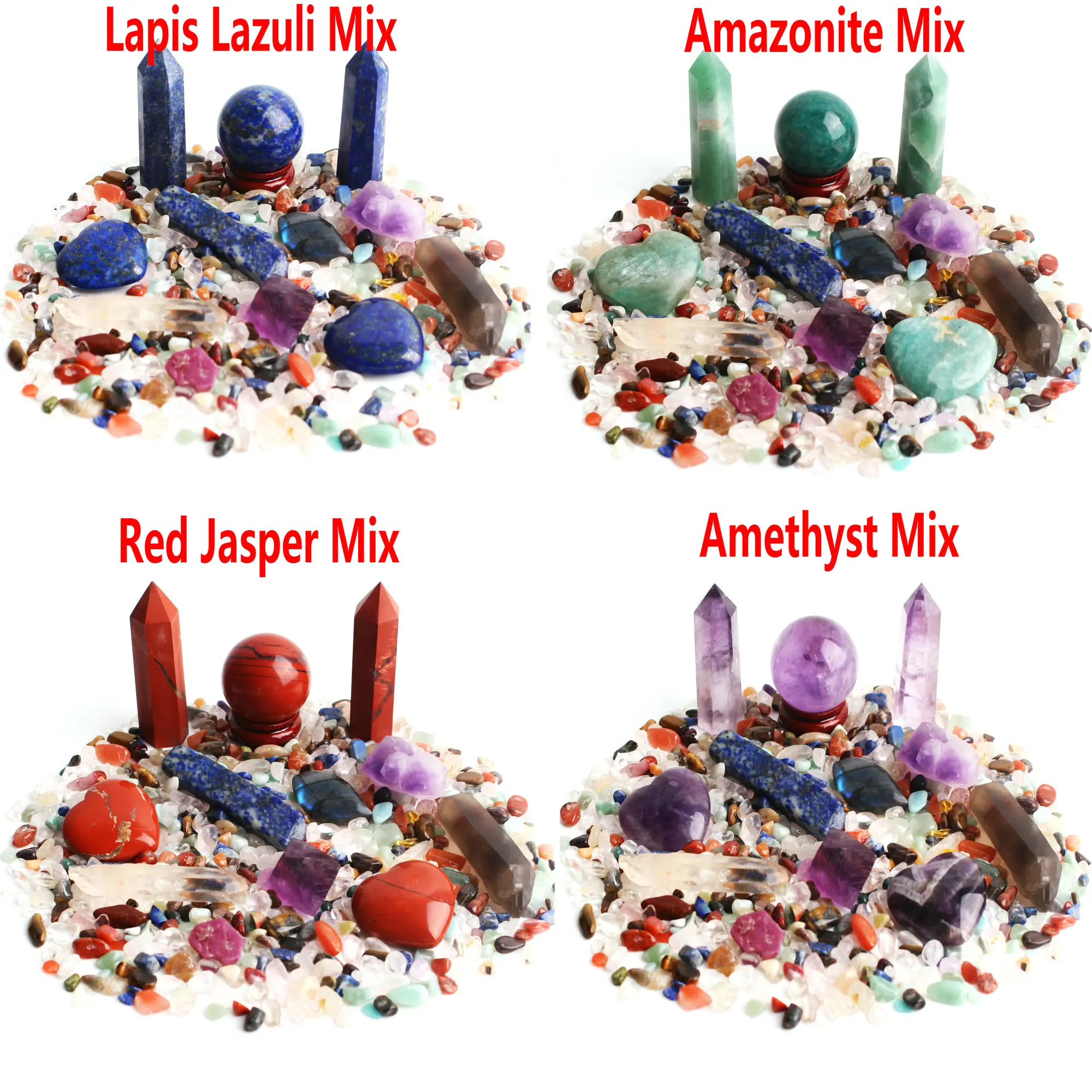 Много Натурального цветного камня чакра гравий обелиск кулон хрустальный шар