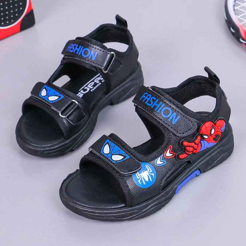 Newarrival летние детские сандалии для мальчиков с рисунком Человека паука тапочки