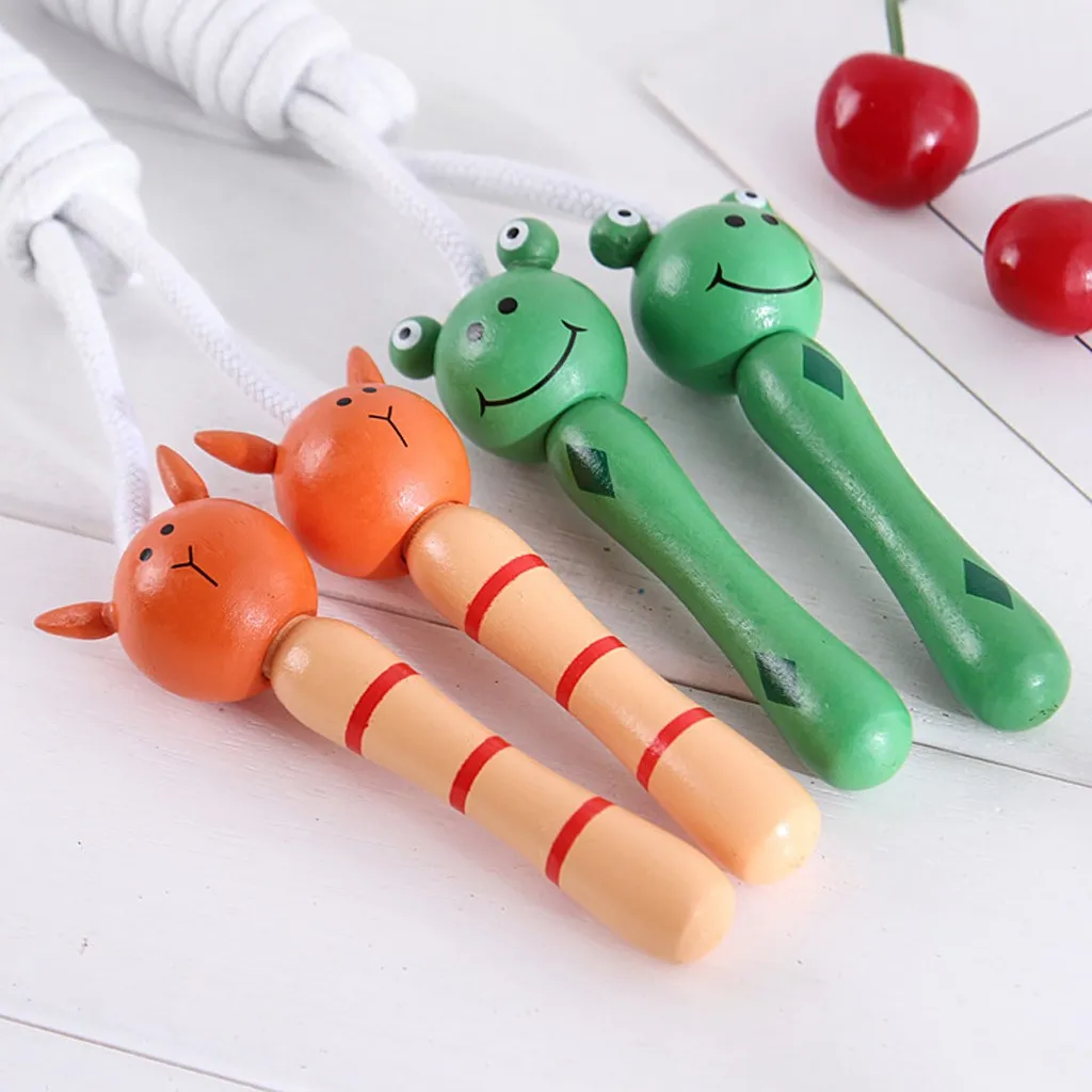 Детские футболки с милыми рисунками Стиль прочная деревянная ручка Скакалка для