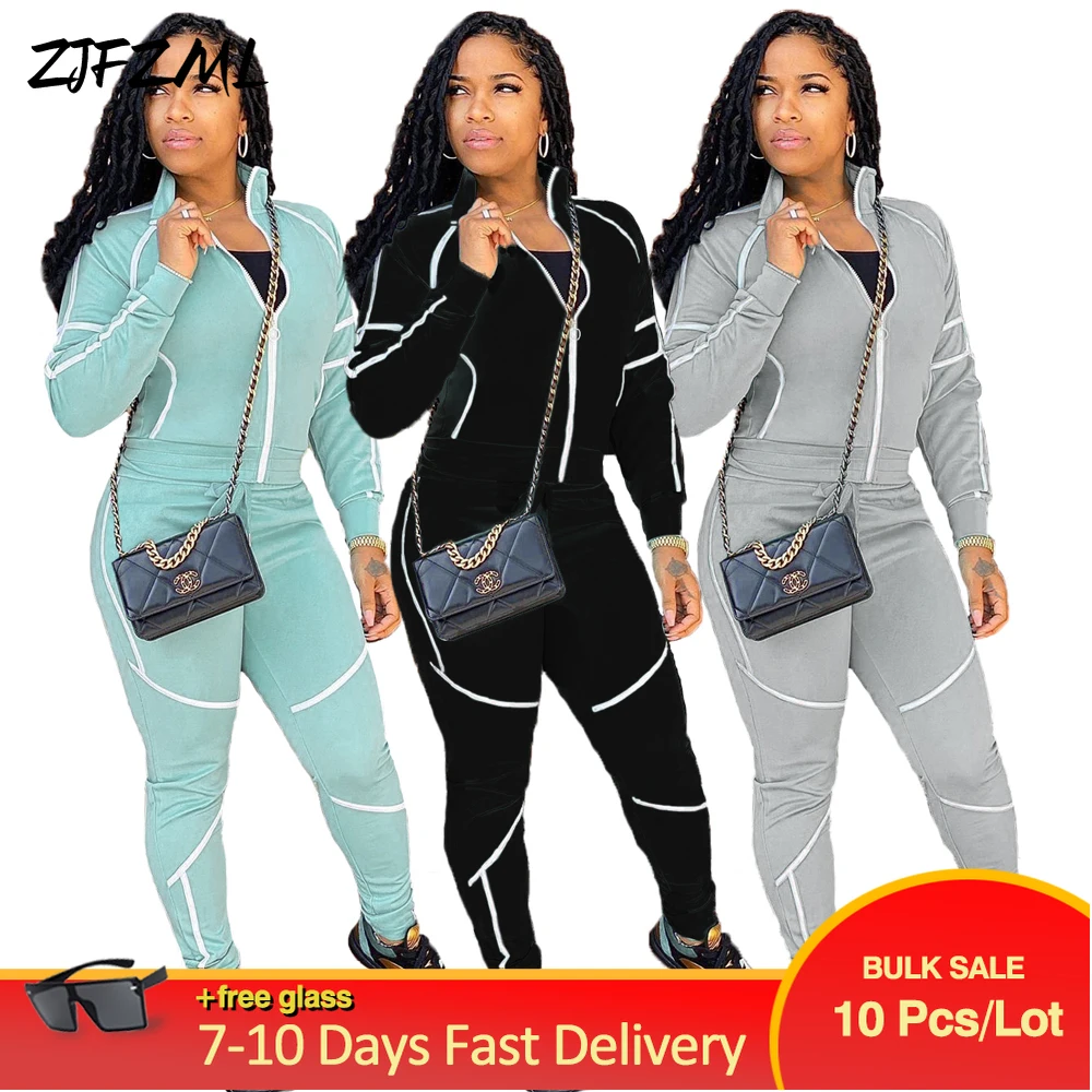 

Оптовая продажа, большие партии, одежда для активного отдыха, женский спортивный костюм, пальто с длинным рукавом и полосатым принтом + обле...