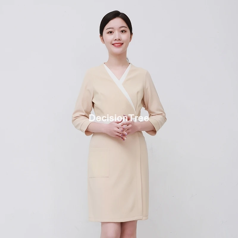 

2022 european and american style spa uniform clothing women beauty uniforms waitress clothes beauty salon beautician uniforms