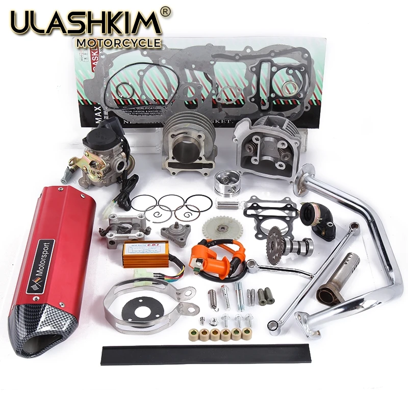 

GY6 50 80 upgrade 100 cc 137QMA QMB139 4 STROKE CYLINDER KIT Head Racing Exhaust Camshaft Rollers Oil Gear Arms Assemly