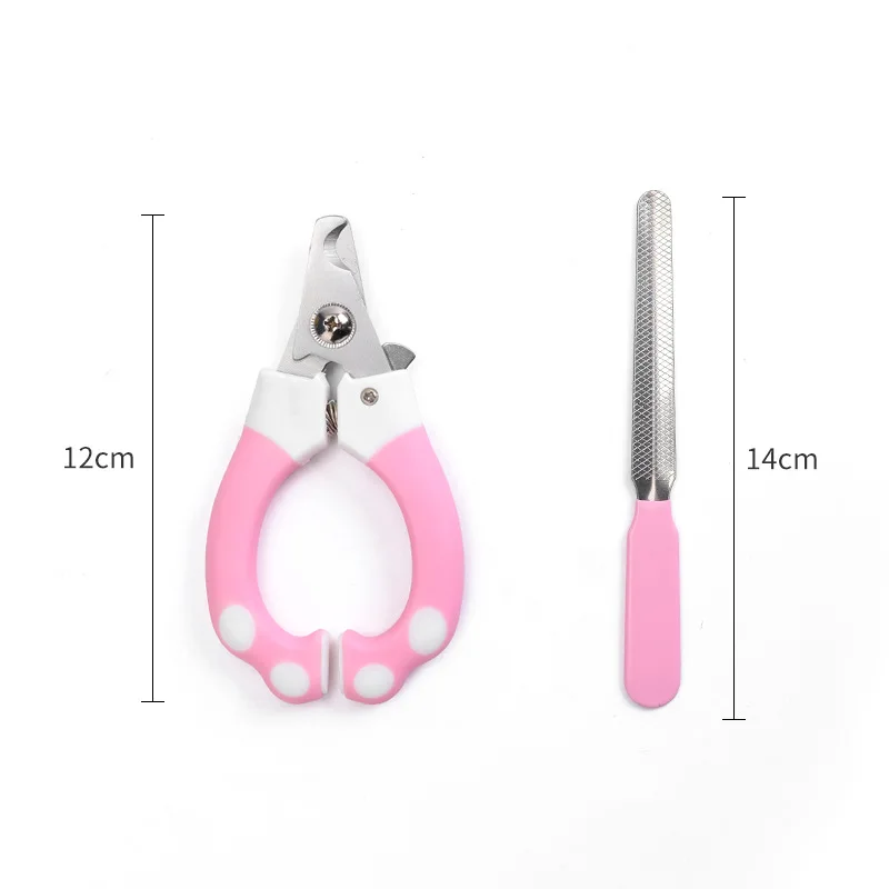 

new Pet nail clippers Pet nail clippers with curved handle With file Dog paw print handle Cat Care cleaning tools for pet