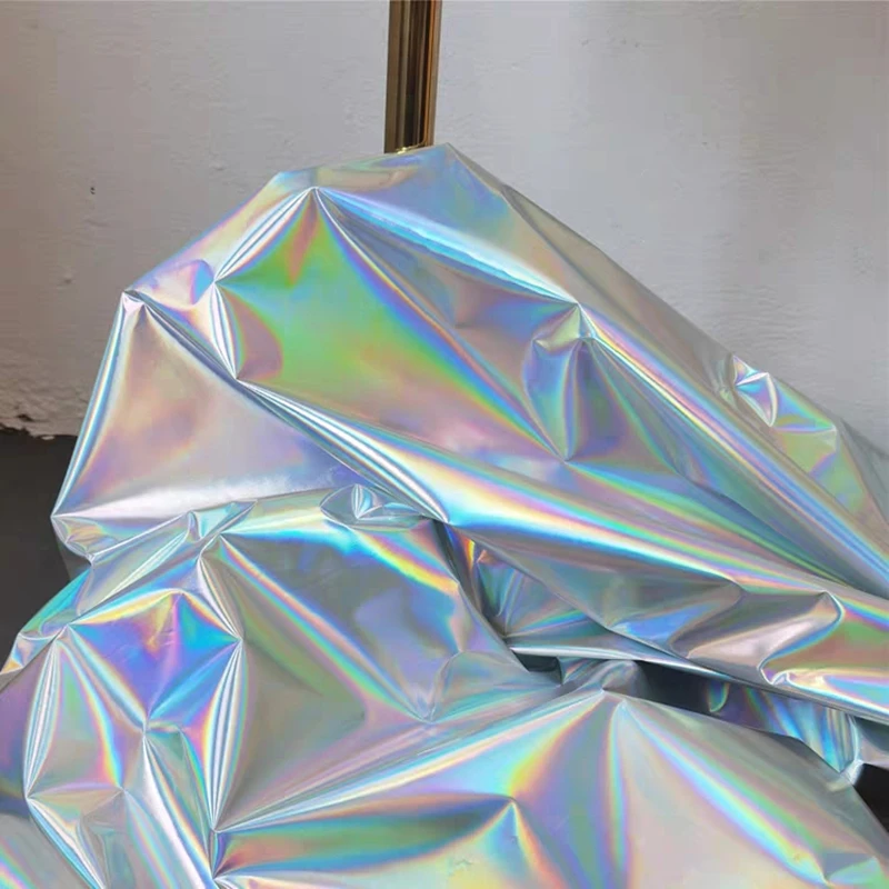 Переливающаяся голографическая ткань яркий цвет водонепроницаемая Женская