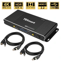 kvm switch 4 port 4k60hz ultra hd 4x1 with 2 pcs 5ft kvm cables supports usb 2 0 device keyboay mouse pass through