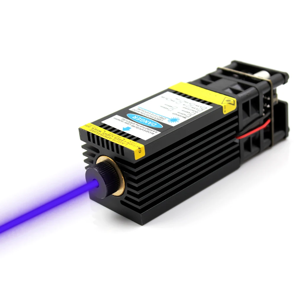 

450nm 3000mw CNC Cutting Laser Head 3P Adjustable Focus Optical Maser Laser Beam with PWM and Fan for Laser Engraving Machine