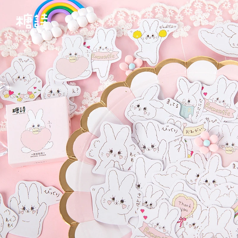 45 шт./кор. Kawaii канцелярские наклейки кремовый кролик наклейки для скрапбукинга сделай сам для украшения дневника Escolar школьные принадлежности