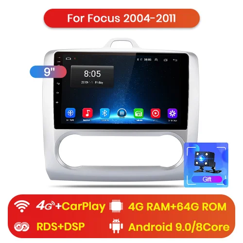 4G (4GB 64GB) V Junsun V1 2G+ 32G Android 9,0 DSP автомобильный Радио Мультимедиа Видео плеер навигация gps для ford focus 2 3 Mk2/Mk3 хэтчбек 2 din DVD - Цвет: 4G (4GB 64GB) V