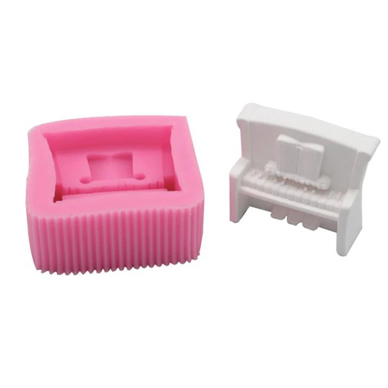 

3D Piano Model Fondant Cake Baking Mold Candy Chocolate Handmade Soap Jelly Pudding Silicone Mold