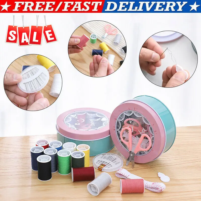 Мода 16 шт домашнего путешествия Портативный трэд Нидл рулетка Ножницы Набор для