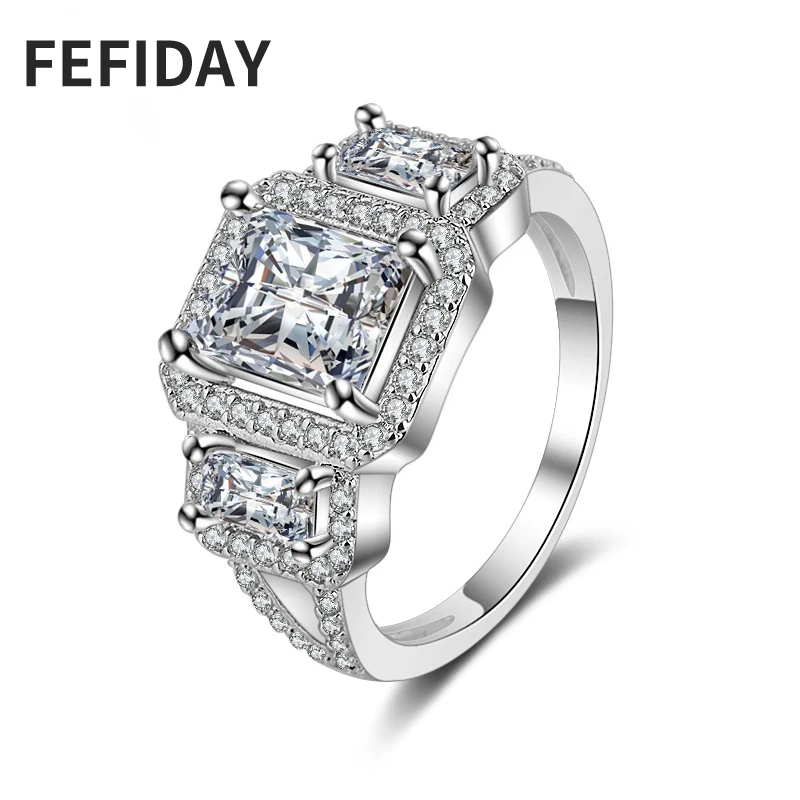 Модное женское ювелирное изделие FEFIDAY обручальные кольца для женщин большое
