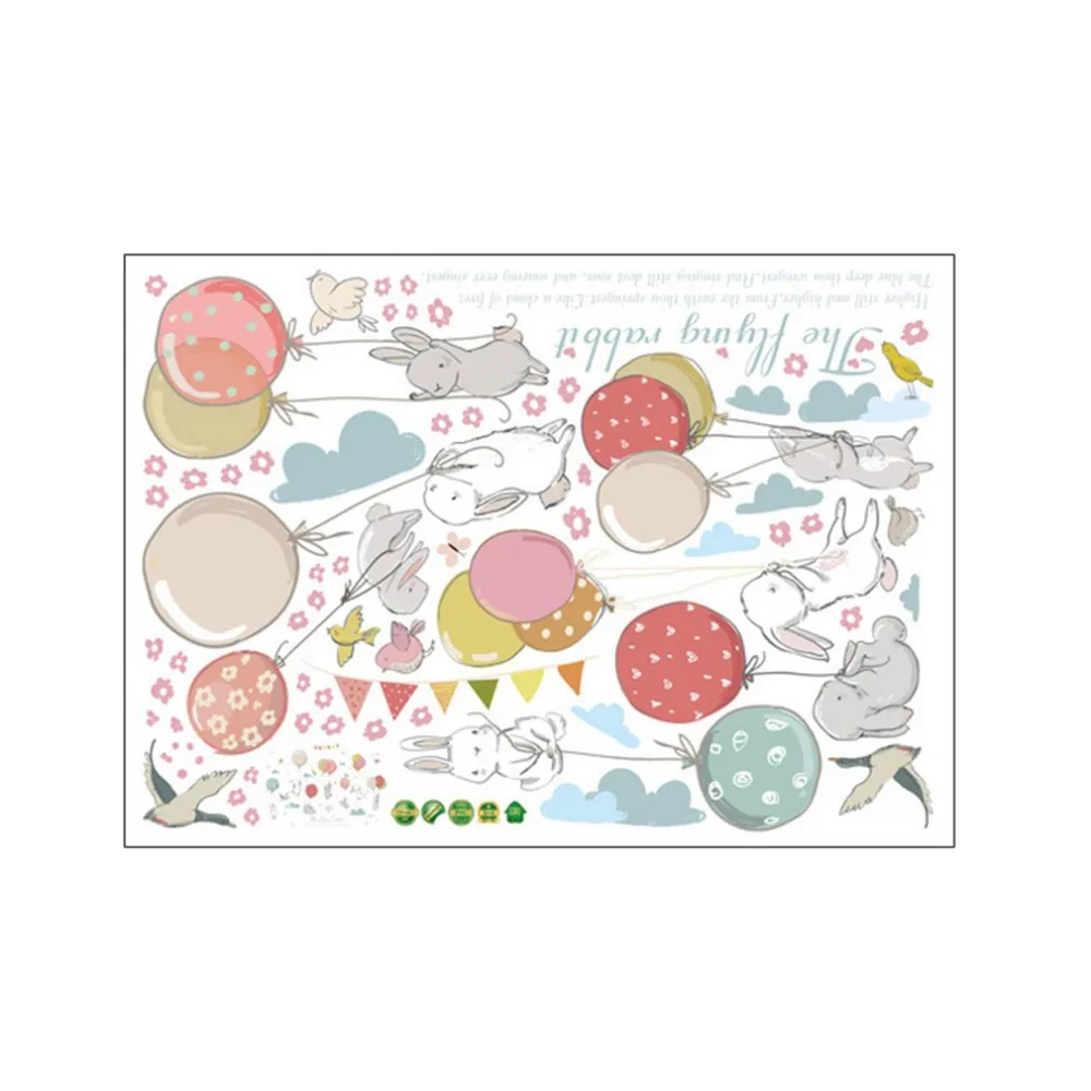 Мультфильм diy супер милый воздушный шар стикер на стену в виде кролика для