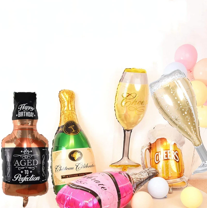 Винная бутылка фольгированные шары чашка для виски пива воздушный шар с гелием