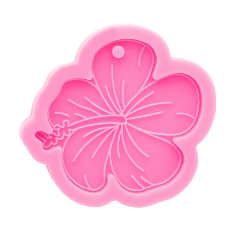 DIY Cherry Blossoms Keychain Epoxy Resin Mold Key Chain Pendants Silicone Mould X6HE