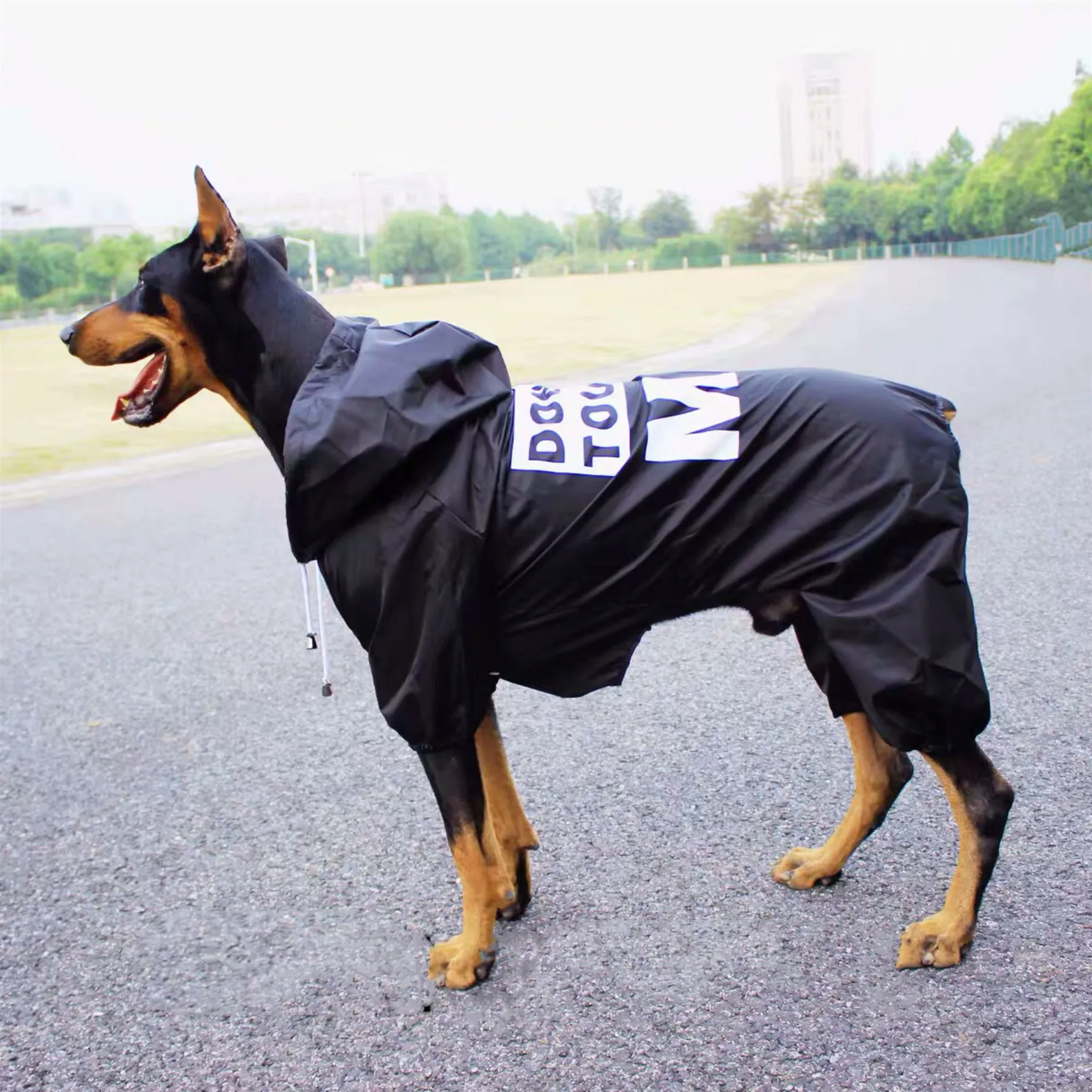 Dog Black Дождевик для собак, дождевик для больших собак, Одежда для питомцев, щенок доберман, лабрадор, водонепроницаемая Золотая куртка для ретривера, товары для домашних животных - Цвет: Dog Black
