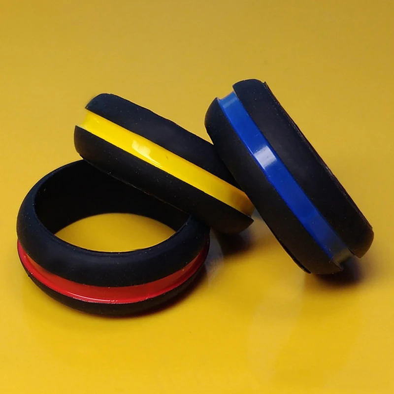 3 шт./компл. модные крутые цветные кольца в полоску из силиконовой резины Размер
