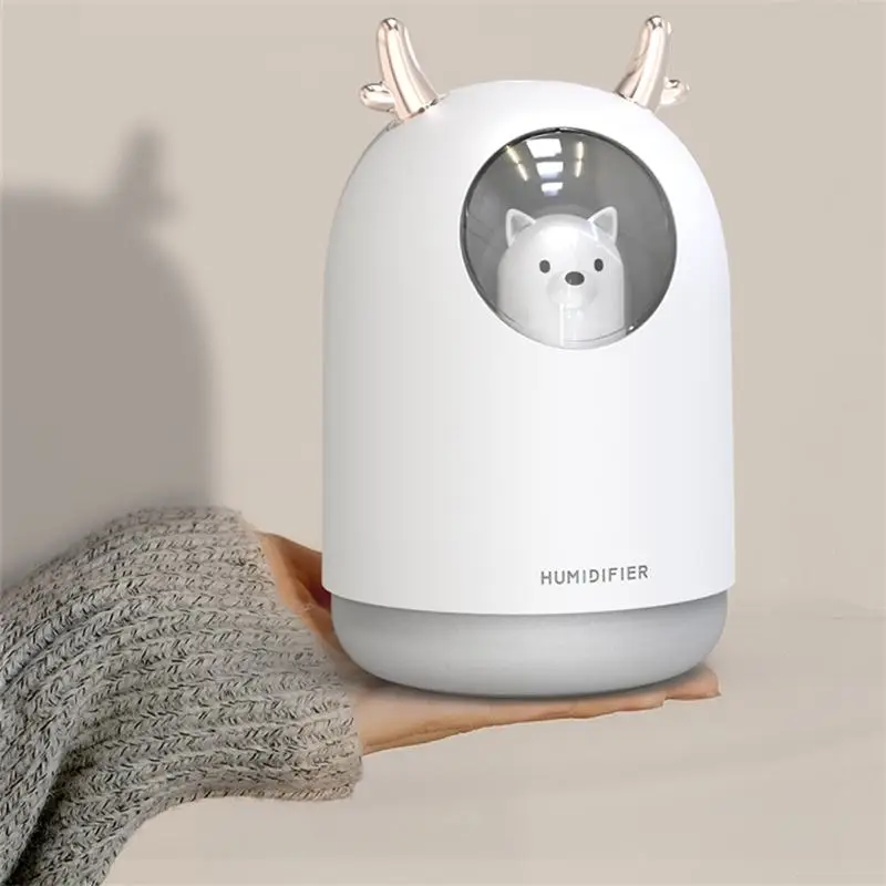 

300ml USB Humidifier Cute Pet Ultrasonic Cool Mist Aroma Diffuser With LED Night Light for Home Office